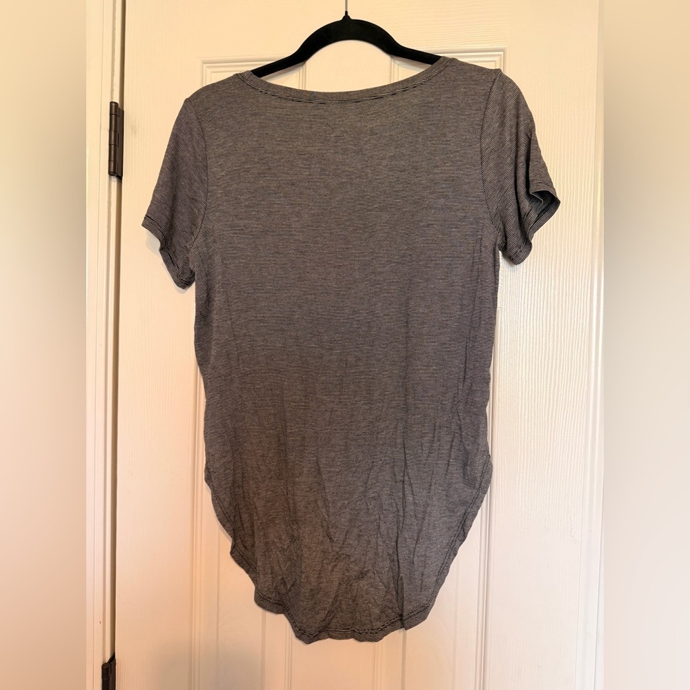 Halogen Short-Sleeve Crewneck Top in Heather Gray - Picture 2 of 4